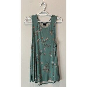 Torrid Women's Sz 0 Large Teal Green Floral Tank Top.